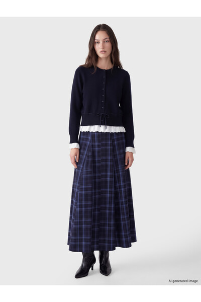 LC Waikiki Trendy Picks from Kübra Butik: Checked, Embroidered A-Line Skirt w...