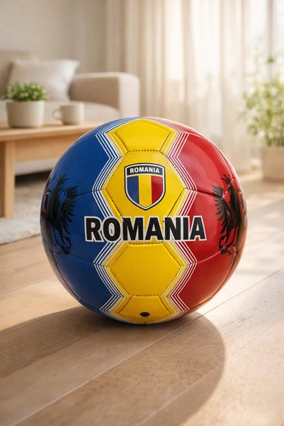 Comerivo Minge fotbal standard Nr.5 cu steag Romania, rezistenta pentru meciuri
