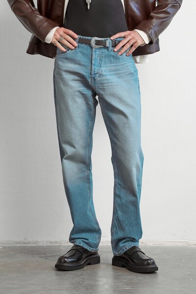 ablukaonline Erkek Old School Baggy Fit Jean Pantolon Mavi