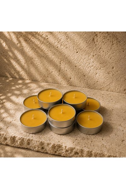 MOOMRituel Doğal Balmumu Maksi Tealight Mum 5'li El Yapımı, Kokusuz, Parafins...