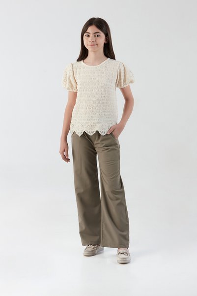 Fulla Moda Tie-Waist Parachute Fabric Girls' Pants