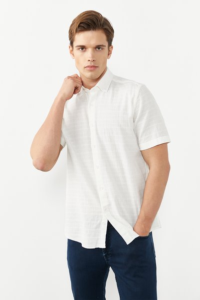 PAULMARK MEN'S SHORT SLEEVE BOL SLIM SHIRT KSA4539