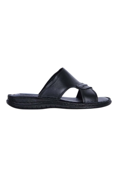 moda ayakkabım Papuci din piele pentru bărbați Edu 26 negri
