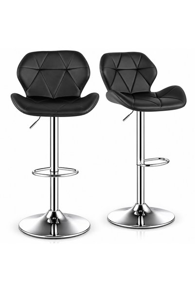 Quasar & Co. Set of 2 bar stools, adjustable height, swivel, non-slip, shell ...
