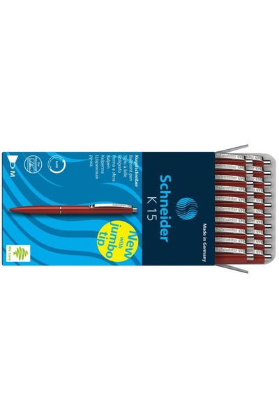 SCHNEIDER Химикалка K15, 20 броя в кутия, червен