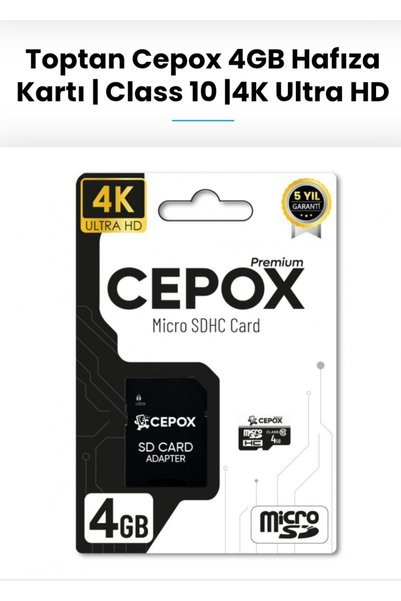 CEPOX CS-4 Premium 4 GB Micro SDHC Memory Card | 4K Ultra HD