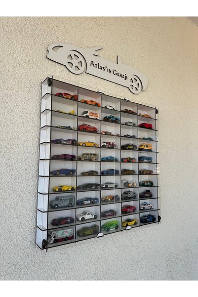 CrDesign PLEKSİ KAPAK OYUNCAK ARABA RAFI