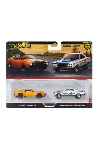 HOT WHEELS مجموعة سيارات فاخرة من قطعتين '71 أم سي جافلين وأم سي ريبل ماشين
