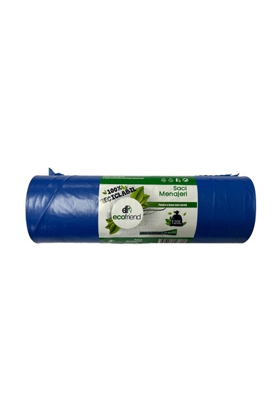 OEM Saci menajeri 120 L (70 x 110) 30 microni 10 buc/rolă LDPE albastru