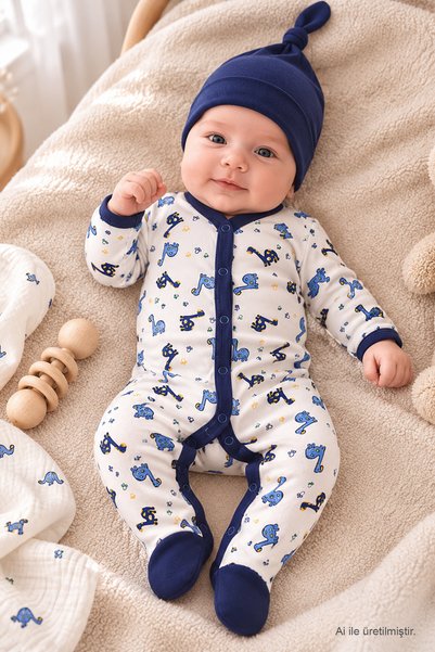 MAMA PADRE Tiny Dino Yenidoğan Mini Set - 4 Parça 0-3 Ay Bebek Hediye Seti