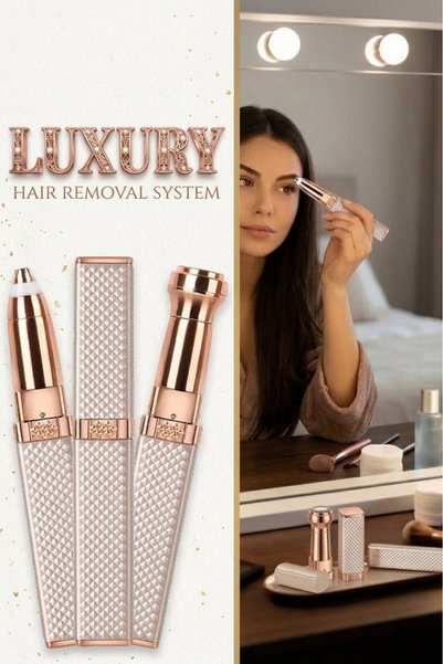 MOBEE Luxury 2 Başlıklı Işıklı Şarjlı Kaş Bıyık ve Yüz Çevresi Kadın Tüy Epil...