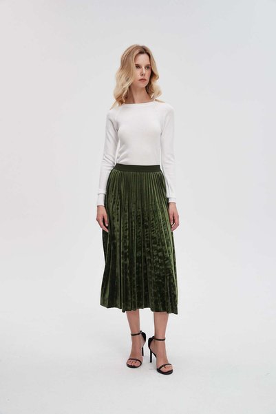 Livia Pleated Midi Skirt