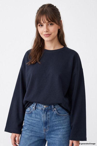 InStyle oversized Φαρδύ μανίκι σε μπλε ναυτικό χρώμα