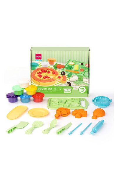 Deli CREATIVE PLASTILINA SET + 14 ACCESSORIES PIZZA, PASTA AND VEGGIE PARTY