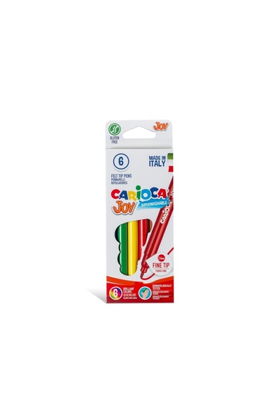 carioca Joy - Set de 6 creioane super lavabile cu vârf de pâslă