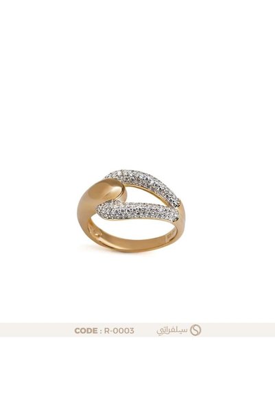 silveraty 925 Sterling Silver Two Interlocking Rings Design Zircon Rhodium Go...