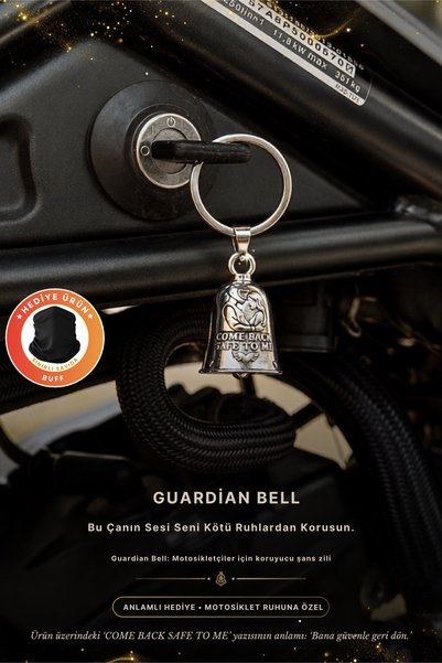 Motobros Motosiklet Aksesuar Come Back Safe To Me Guardian Bell Gümüş Kaplama...