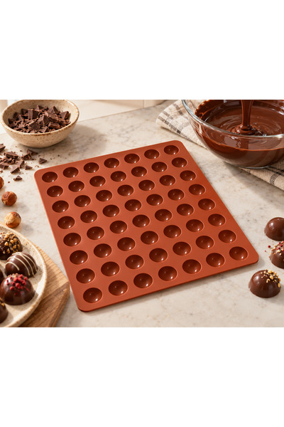 Cool Kitchen 2 li Set | 56 Gözlü Silikon Kalıbı Mini Yarım Küre – 20 × 23 cm