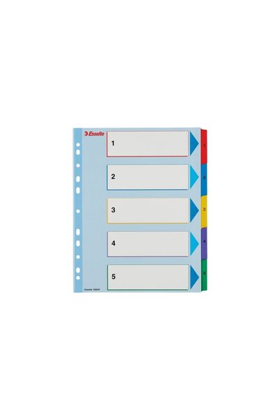 Esselte Separatoare index din carton 1-5 Rescriibile