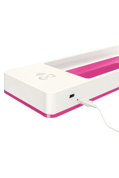 Leitz Desk Stand with Inductive Charger Metallic Pink/White WOW