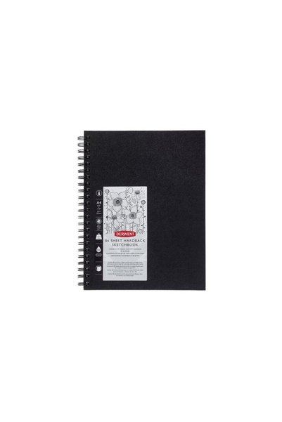 Derwent Spiral Sketchbook A4 86 Sheets 110g Black Cover Professional