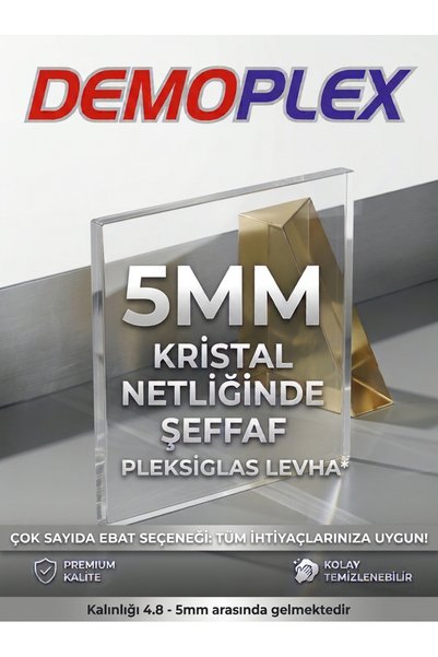 Demoplex Reklam Pleksi Market 5mm Şeffaf Pleksi Pleksiglas Levha | Tüm Ebatla...