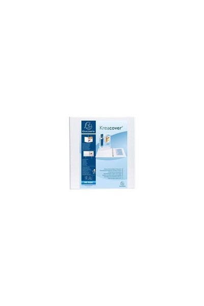 Exacompta Caiet mecanic A4+ cu 4 inele de 70 mm, 2 buzunare, Kreacover
