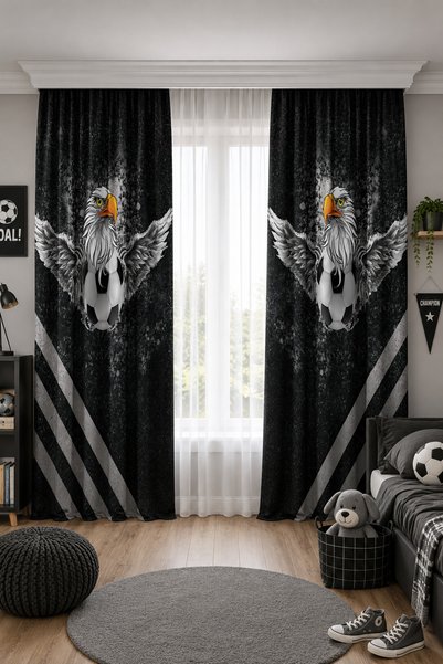 CAPRİCE HALI Caprice Cp173 Taraftar Çift Kanatlı Çocuk Odası Fon Perde