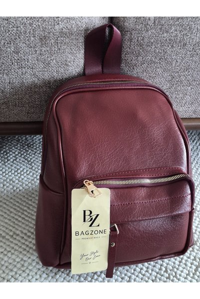 Bagzone 4-Compartment Black Leather Women's Backpack with Adjustable Straps –...