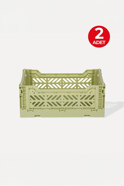 Aykasa 2 Adet - Minibox Lime Cream Katlanabilir Kasa 261710