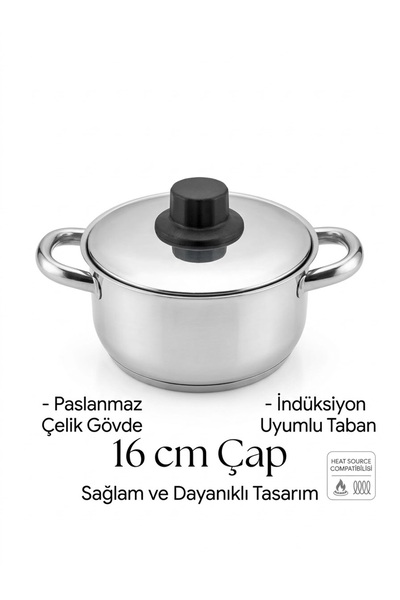 tenceremarketi KAPAKLI-CELİK-TENCERE-16CM