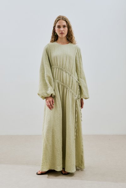 Manuka ROCHIE TEXTURĂ CU LEGARE STRÂNGĂ VERDE