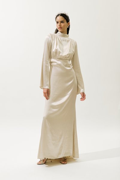 Manuka MILA STONE ABENDKLEID BEIGE