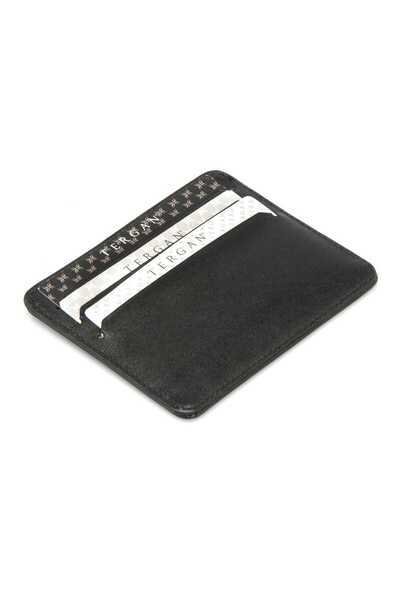 Tergan Black Genuine Leather Unisex Credit Card Holder - S1Kk00001050-B06