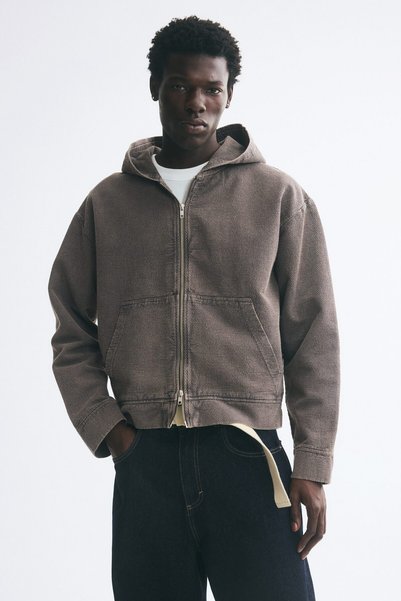 H&M Kapüşonlu ve Fermuarlı Overshirt Gömlek