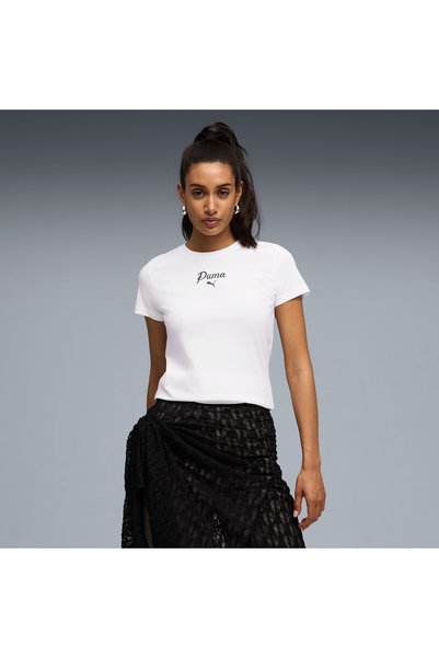 Puma 691760 Ess Script Tee T-Shirt Women's T-Shirt White