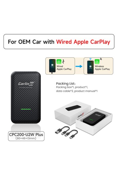 choice2 wired to wireless U2W Plus CarlinKit 5.0 & 4.0 Wireless CarPlay Adapt...