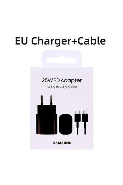 Samsung 25W Black EU Set Genuine Charger 25W Fast Charge Original Adapter Typ...