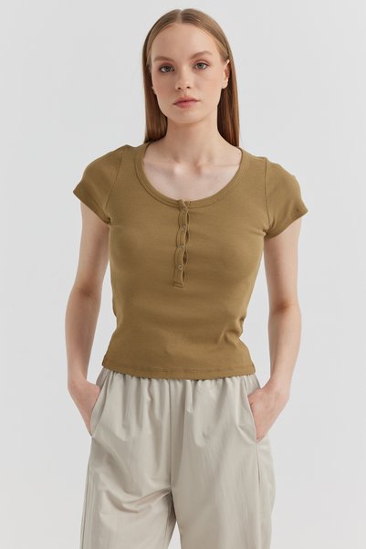 PAULMARK Women's Bodysuit with Snap Buttons at the Neck