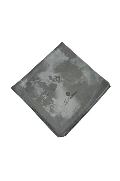Silk Home Patterned Shiny Scarf - 8647 - Dark Gray