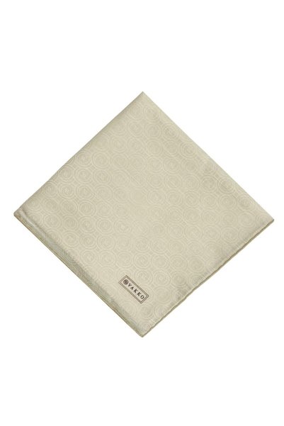 Vakko Cotton Silk Scarf - Spiral Monogram - Ecru