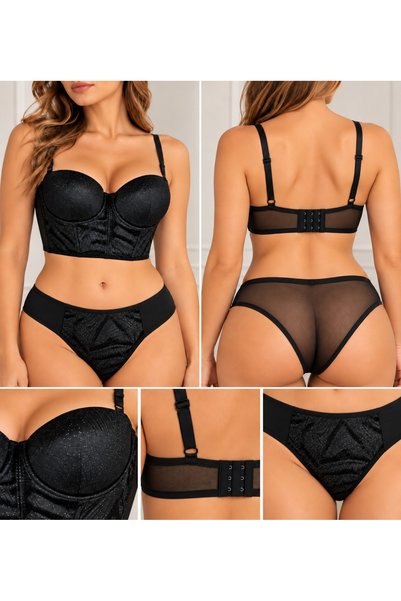 eftelya boutique korseli simli uzun büstiyer