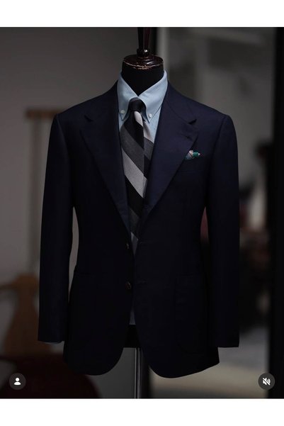 ilayda emir Men's Navy Blue Slim Fit Classic Blazer Jacket – Stylish Groom We...