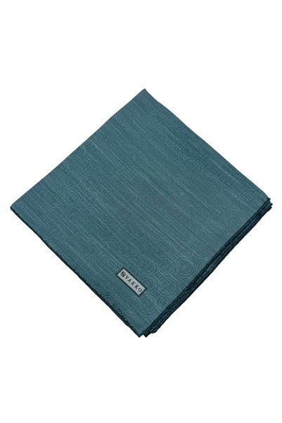 Vakko Cotton Silk Scarf - Spiral Monogram - Petrol