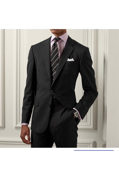 ilayda emir Black Striped Men's Suit