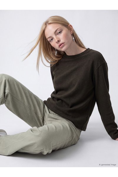 LC Waikiki Özmarka New Season Khaki Crew Neck Women's T-Shirt