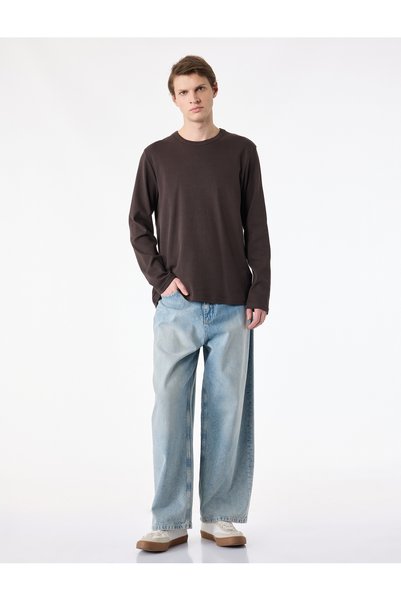 Koton Regular Fit Cotton Lu Long Sleeve Crew Neck T-Shirt