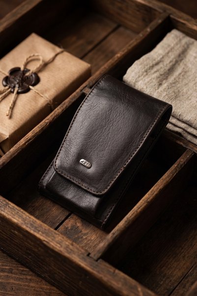 byhakan Genuine Leather Cigarette Case Ar-01 Brown