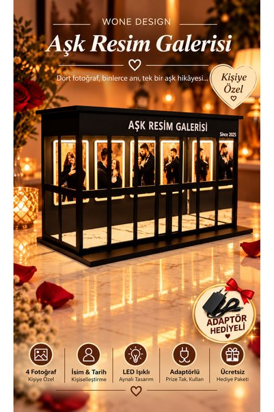 WONE Kişiye Özel Aşk Resim Galerisi Işıklı ve Aynalı