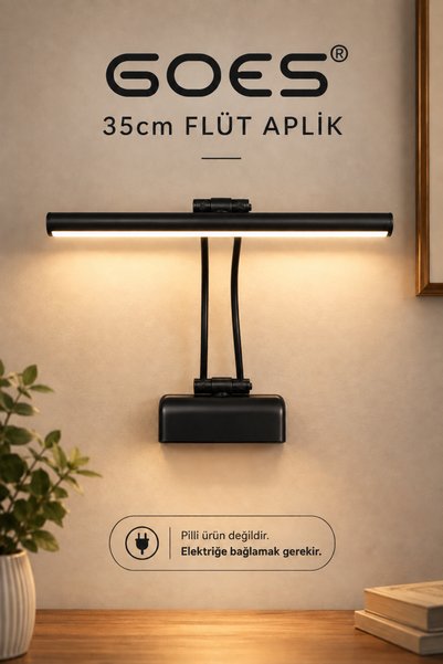 Goes 35cm Modern 220V Flüt Kuğu Led Aplik Banyo Tablo Çalışma Masası 3200K Gü...